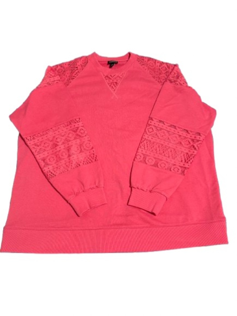 Torrid Coral Lace Detail Sweatshirt Size 00 New Without Tags